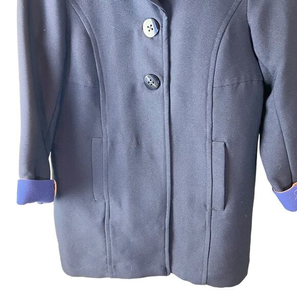 Anthropologie Navy Blue Wellesley Pleated Peacoat Size M - Picture 8 of 10